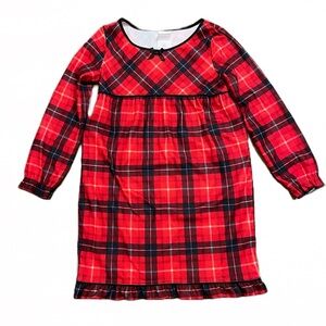❤️ Target Girls’ Plaid Holiday Notch Collar Pajama Nightgown | Red | Size 8